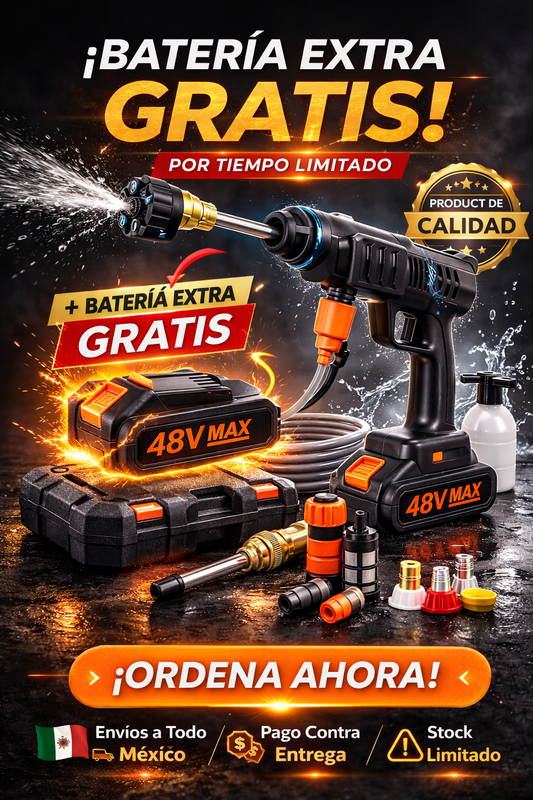 AquaBlast™ | Hidrolavadora portátil | RECIBE BATERÍA ADICIONAL GRATIS.
