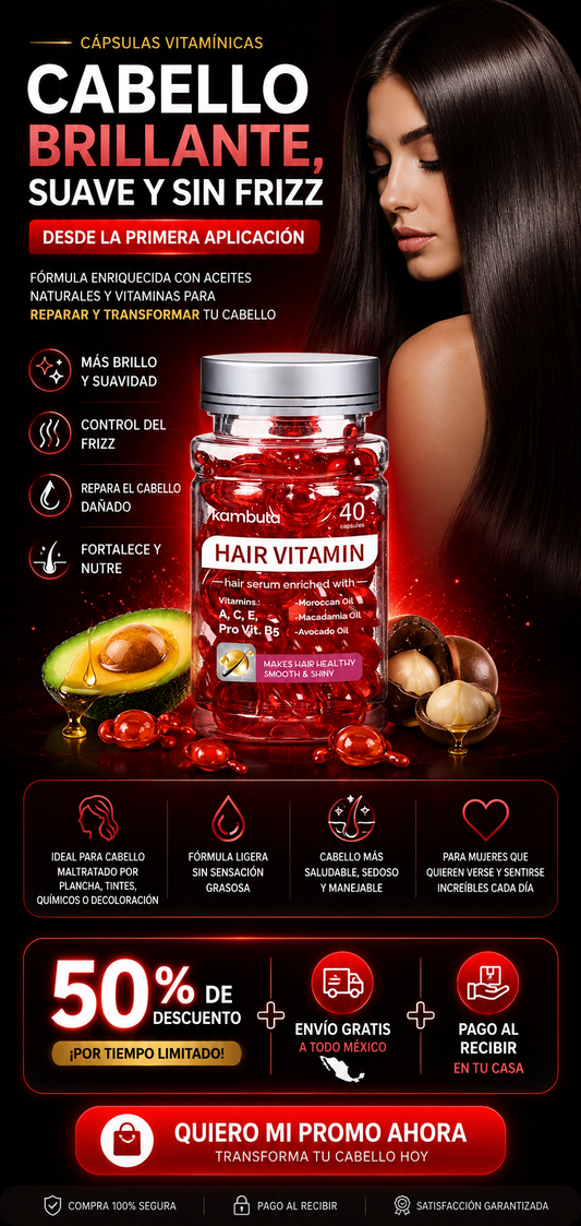 Hair Vitamin: Cabello más sano  | 50% de DESCUENTO.