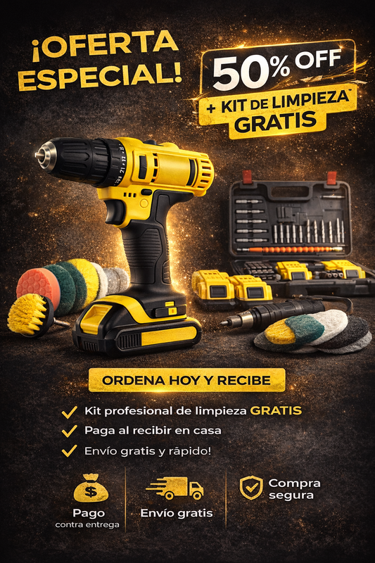 Taladro portátil 3 en 1 | LLEVA GRATIS KIT DE LIMPIEZA 12 PZAS