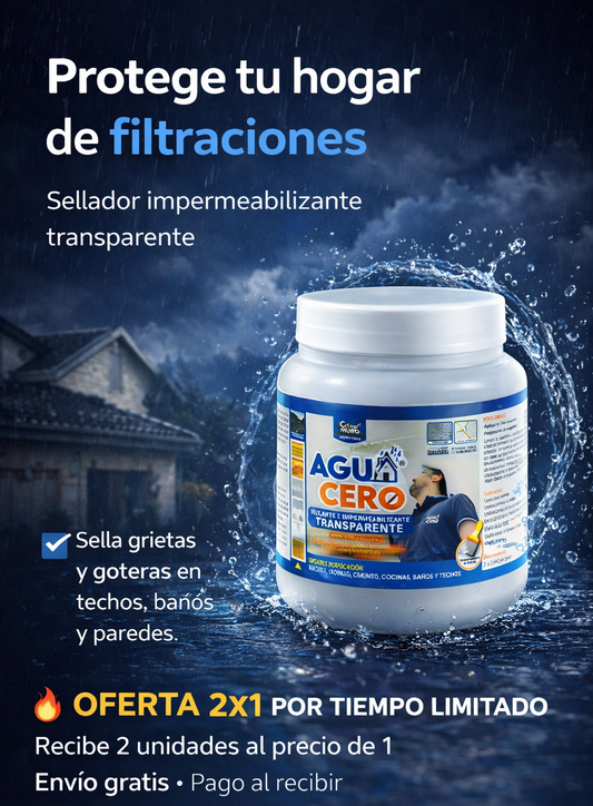 AGUA CERO 1L: Elimina filtraciones y goteras fácilmente | OFERTA 2X1